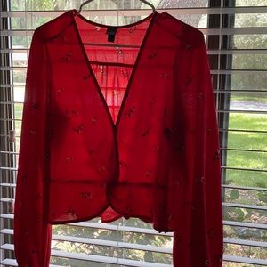 Barely Worn Sheer Printed Top